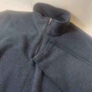 Eddie Bauer Men's TXL Dark Blue Heathered 1/4 Zip Pullover Sweatshirt